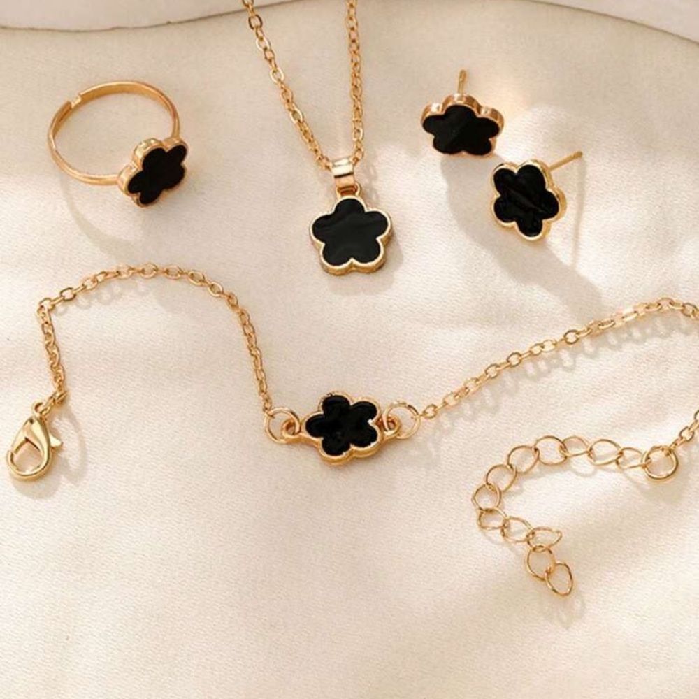 3for$20 HUGE DEAL 4pcs CLOVER, Includes Necklace, Bracelet, Ring, Stud earrings